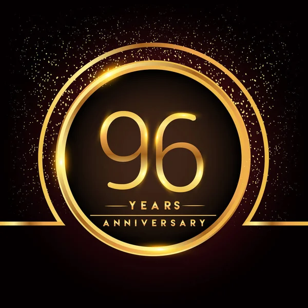 Logotipo Celebración Años Logo Dorado Sobre Fondo Negro Diseño Vectorial — Archivo Imágenes Vectoriales