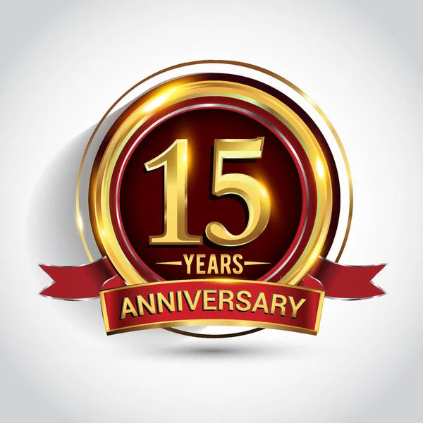 Años Aniversario Celebración Logotipo Logotipo Con Anillo Dorado Cinta Sobre — Archivo Imágenes Vectoriales