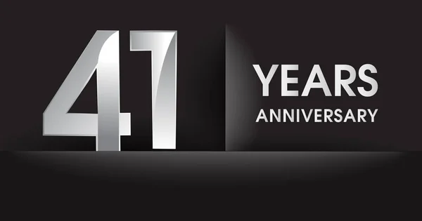 Χρόνια Επέτειο Εορτασμού Λογότυπο Ασημί Λογότυπο Μαύρο Φόντο Διανυσματική Σχεδίαση — Διανυσματικό Αρχείο