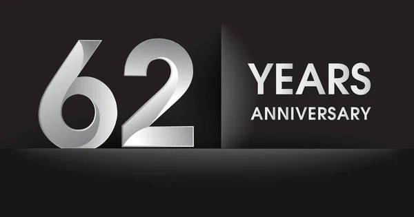 Years Anniversary Celebration Logotype Silver Logo Black Background Vector Design — Stock Vector