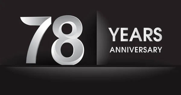 Jarige Verjaardag Viering Logo Zilveren Logo Zwarte Achtergrond Vector Design — Stockvector