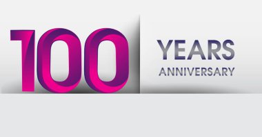 100 yıl yıldönümü logosu, vektör tasarım şablonu öğeleri Doğum günün için parti