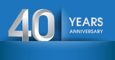 Mavi vektör tasarım şablonu öğeleri Doğum günün için 40 yıl yıldönümü logosu, parti