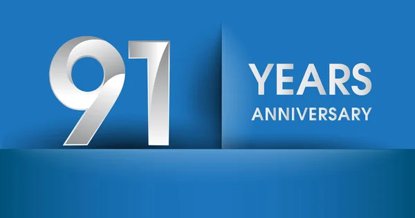 Logo Anniversaire Ans Éléments Gabarit Vectoriel Bleu Pour Votre Fête — Image vectorielle