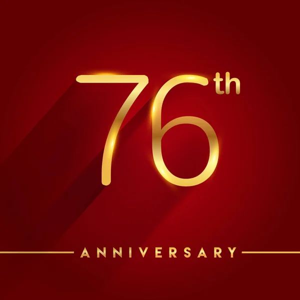 Aniversario Oro Logotipo Celebración Sobre Fondo Rojo Vector Ilustración — Archivo Imágenes Vectoriales