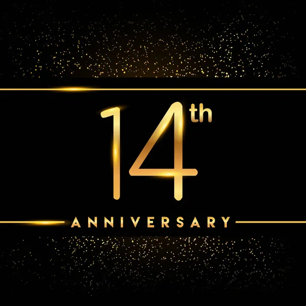 Años Aniversario Celebración Logotipo Logo Dorado Sobre Fondo Negro Diseño — Vector de stock