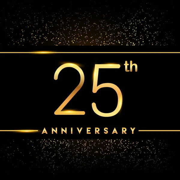 Lat Anniversary Celebration Logotyp Złote Logo Czarnym Tle Wektor Wzór — Wektor stockowy