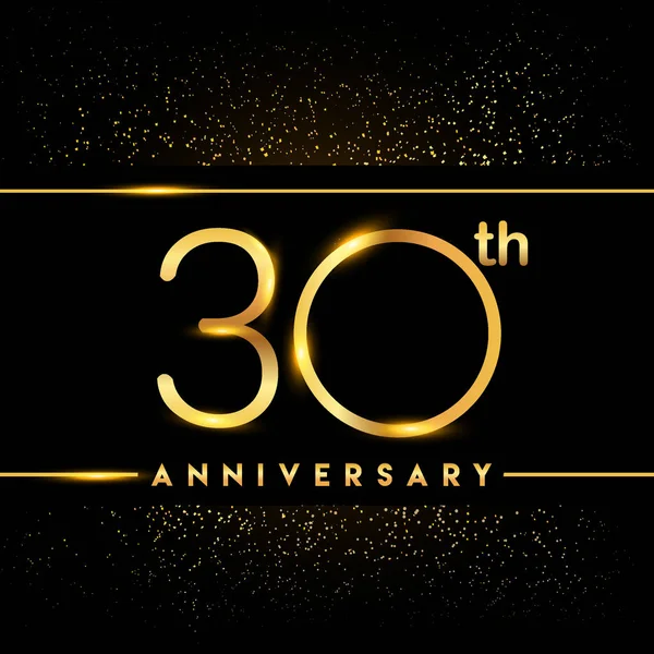 Years Anniversary Celebration Logotype Golden Logo Black Background Vector Design — Stock Vector