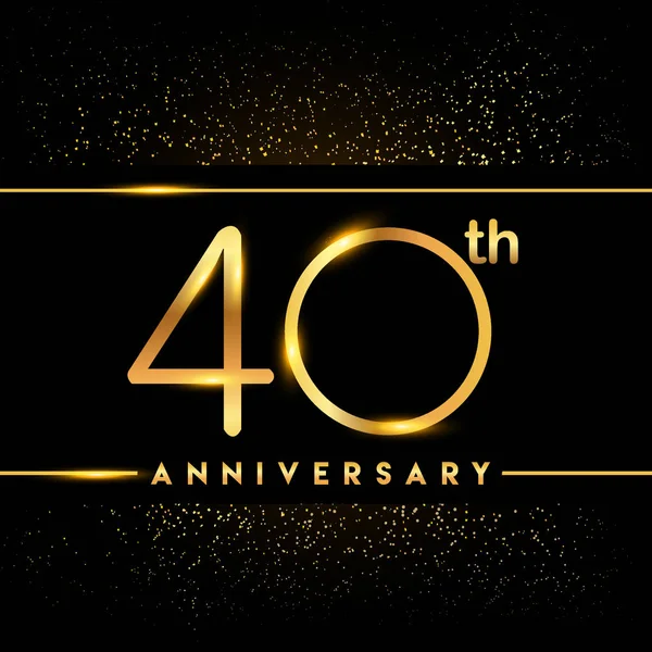 Years Anniversary Celebration Logotype Golden Logo Black Background Vector Design — Stock Vector