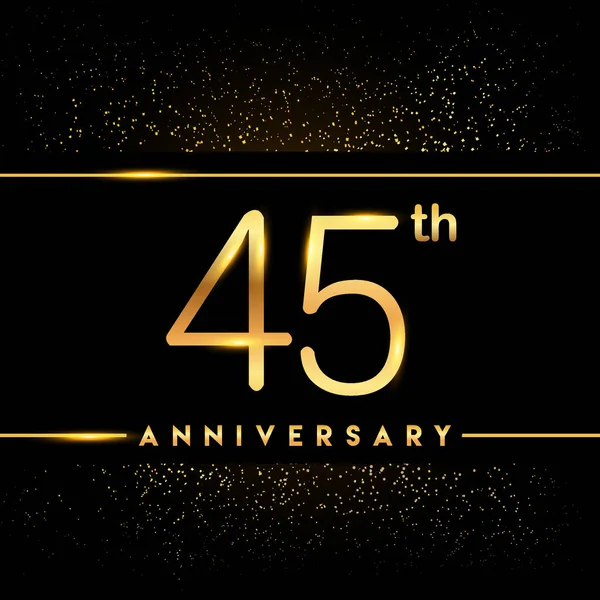 Anni Anniversario Celebrazione Logotipo Logo Dorato Sfondo Nero Disegno Vettoriale — Vettoriale Stock