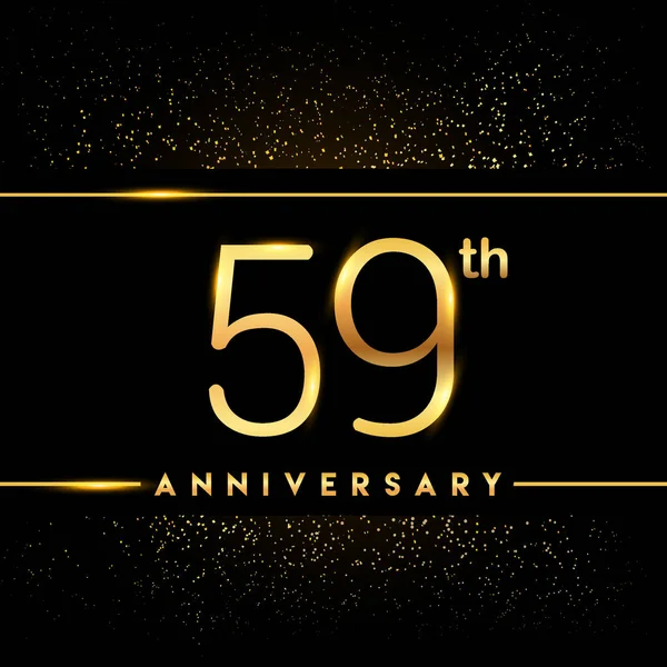 Anos Logotipo Celebração Aniversário Logotipo Dourado Fundo Preto Design Vetorial — Vetor de Stock