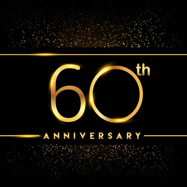 Logotipo Celebración Años Aniversario Logo Dorado Sobre Fondo Negro Diseño — Vector de stock
