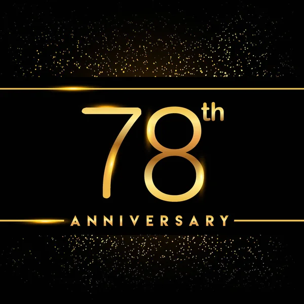 Jarige Verjaardag Viering Logo Gouden Logo Zwarte Achtergrond Vector Design — Stockvector