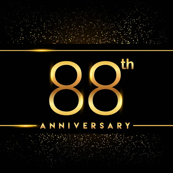 Yıl Yıldönümü Kutlama Logo Altın Logosuna Siyah Arka Plan Vektör — Stok Vektör