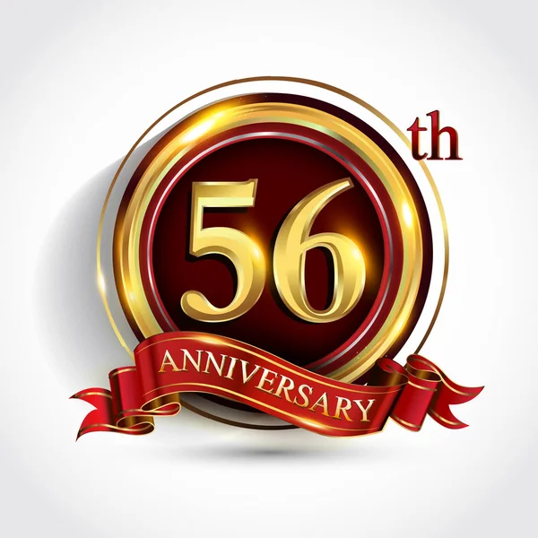 Inci Yıl Yıldönümü Kutlama Logo Konfeti Altın Yüzük Vektör Tasarımı — Stok Vektör