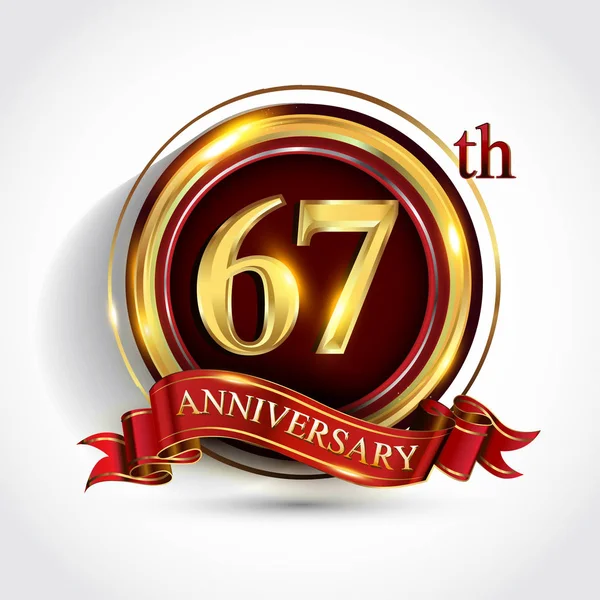 Aniversario Del Logotipo Celebración Del Aniversario Logotipo Con Confeti Anillo — Archivo Imágenes Vectoriales