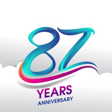 87 yıl yıldönümü kutlama logosu, Doğum günü vektör tasarımı
