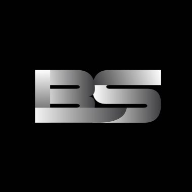 İlk harf bs büyük modern ve basit logosu beyaz renkli, izole siyah arka plan bağlı. Vektör tasarım şablonu öğeleri şirket kimliği için.