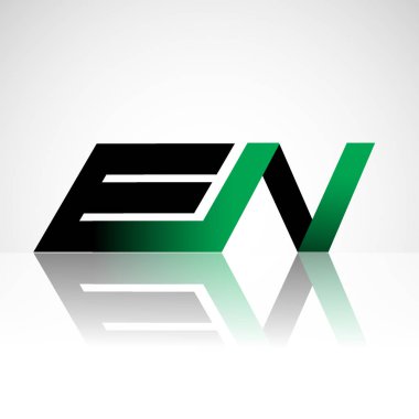 Başlangıç harfi en büyük modern ve yeşil ve siyah renkli, izole beyaz arka plan basit logo bağlı. Şirket kimliği için vektör tasarımı.