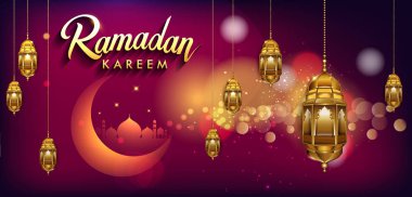 Ramazan kutlamaları arka plan, zarif tebrik kartı tasarım şablonu, metin tebrik kartı için yer ve Ramazan kareem için pankart.