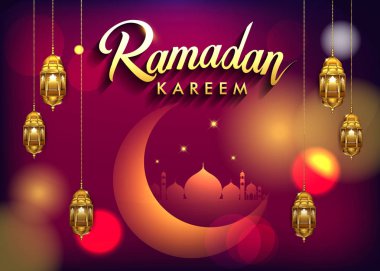 Ramazan kutlamaları arka plan, zarif tebrik kartı tasarım şablonu, metin tebrik kartı için yer ve Ramazan kareem için pankart.