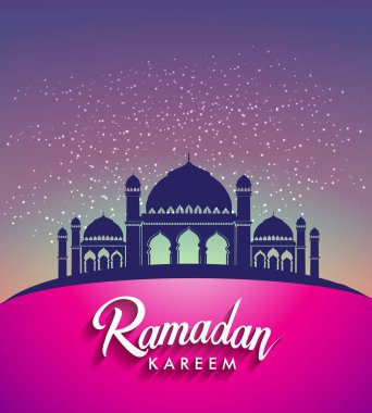 Ramazan kutlamaları arka plan, zarif tebrik kartı tasarım şablonu, metin tebrik kartı için yer ve Ramazan kareem için pankart.