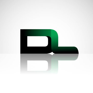 İlk modern büyük harfler ve yeşil ve siyah renkli, izole beyaz arka plan basit logo bağlı. Şirket kimliği için vektör tasarımı.