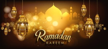 Ramazan kutlamaları arka plan, zarif tebrik kartı tasarım şablonu, metin tebrik kartı için yer ve Ramazan kareem için pankart.