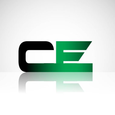 Başlangıç harfi ce büyük modern ve basit logo yeşil ve siyah renkli, izole beyaz zemin bağlı. Şirket kimliği için vektör tasarımı.