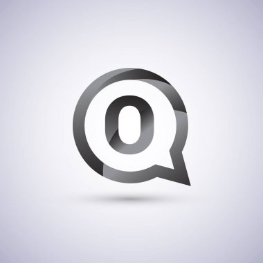 Logo o harfi daire sohbet simgesi üzerinde renkli. Uygulama veya şirket kimliğinizi için vektör tasarımı.