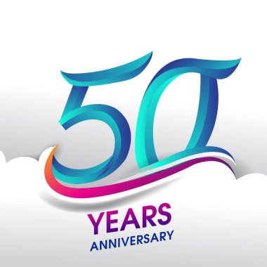 50 yıl yıldönümü kutlama logosu, Doğum günü vektör tasarımı