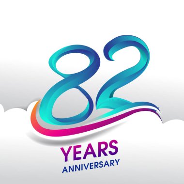 82 yıl yıldönümü kutlama logosu, Doğum günü vektör tasarımı