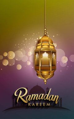 Ramazan kutlamaları arka plan, zarif tebrik kartı tasarım şablonu, metin tebrik kartı için yer ve Ramazan kareem için pankart.