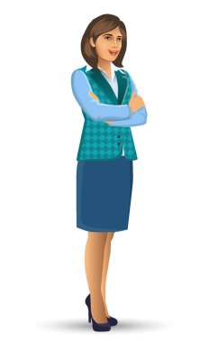 Öğretmen veya öğretim poz sunuda, kadın öğretmen karikatür figürü sundu, dersler, eğitim, sınıf vektör çizim