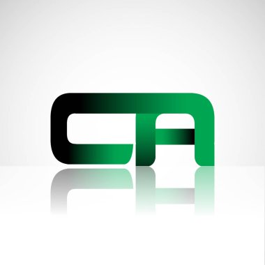 Başlangıç harfi ca büyük modern ve yeşil ve siyah renkli, izole beyaz arka plan basit logo bağlı. Şirket kimliği için vektör tasarımı.