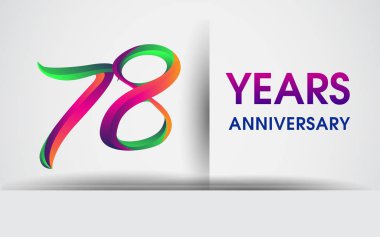 78 yıldönümü kutlama logosu, beyaz arka plan üzerinde izole renkli tasarım logo vektör öğeleri için kutluyor 99 Doğum günü partisi.