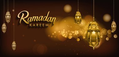 Ramazan kutlamaları arka plan, zarif tebrik kartı tasarım şablonu, metin tebrik kartı için yer ve Ramazan kareem için pankart.