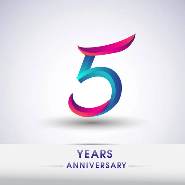 Logotipo Celebración Del Aniversario Años Color Azul Rojo Logotipo Cumpleaños — Vector de stock