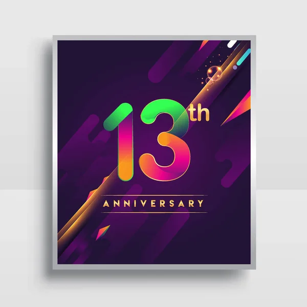 Anos Logotipo Aniversário Design Vetorial Para Convite Cartaz Dezenove Anos — Vetor de Stock