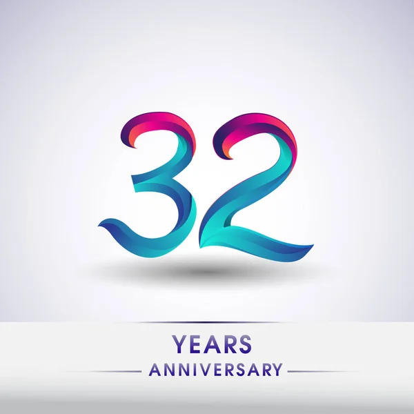 Anni Celebrazione Anniversario Logotipo Blu Rosso Colorato Anni Logo Sfondo — Vettoriale Stock