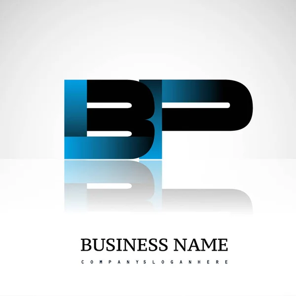 Anfangsbuchstabe Großbuchstaben Moderne Und Einfache Logo Verknüpft Blau Und Schwarz — Stockvektor