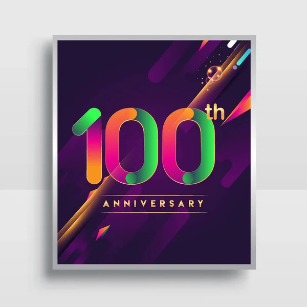100 Years Anniversary Logo Vector Design Invitation Poster Nineteen Years — Stock Vector