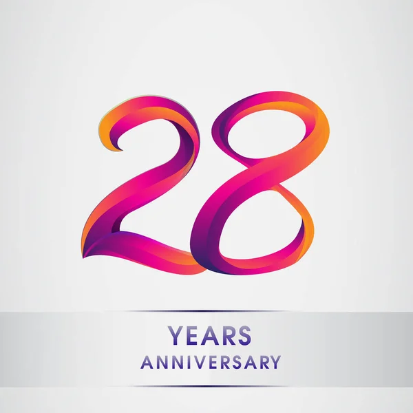 Χρόνια Επέτειο Εορτασμού Λογότυπο Πολύχρωμο Σχεδιασμό Γενέθλια Λογότυπο Λευκό Φόντο — Διανυσματικό Αρχείο