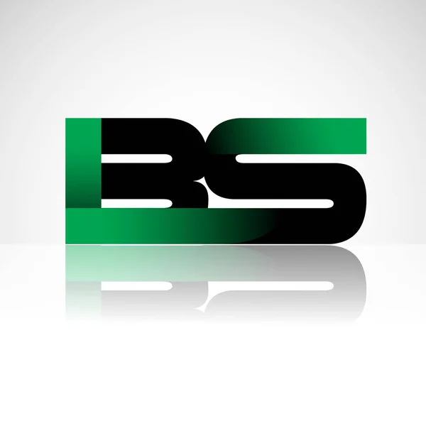 Başlangıç Harfi Büyük Modern Basit Logo Yeşil Siyah Renkli Izole — Stok Vektör