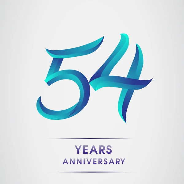 Anos Celebração Aniversário Logotipo Azul Colorido Isolado Fundo Branco Logotipo —  Vetores de Stock