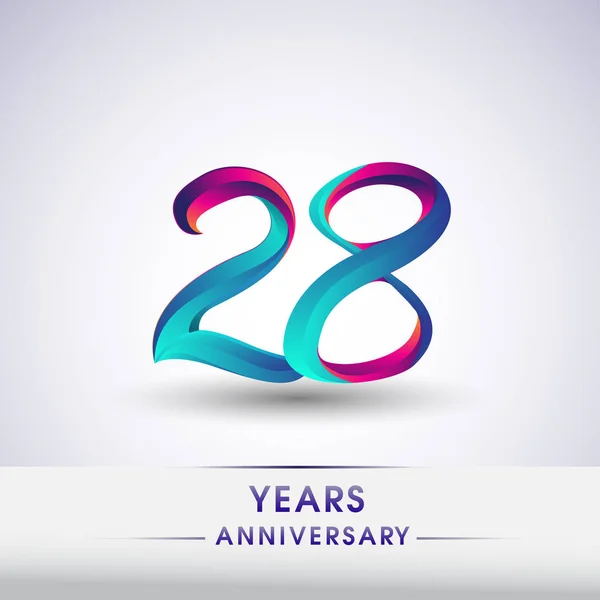 年周年記念ロゴ青 白い背景の上の第 誕生日ロゴ — ストックベクタ