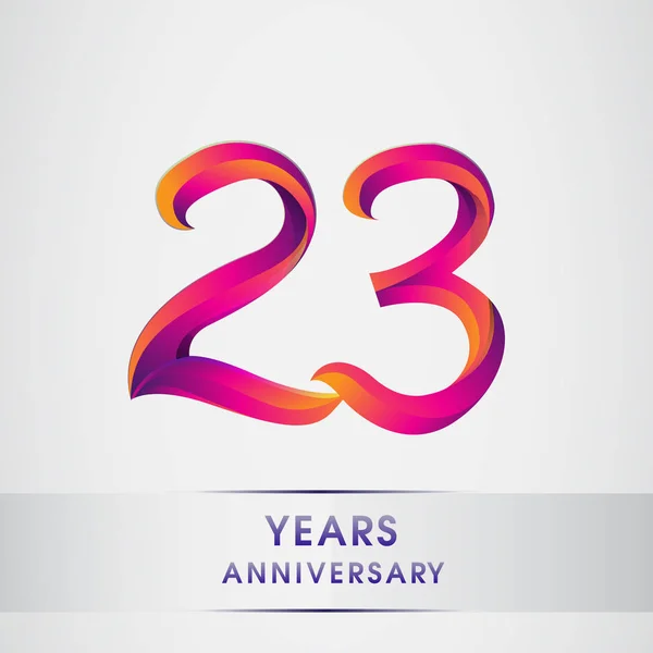 Jaar Verjaardag Viering Logo Kleurrijk Ontwerp Verjaardag Logo Witte Achtergrond — Stockvector