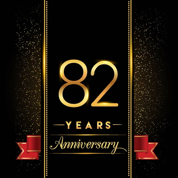 Logotipo Celebrazione Anniversario Logo Anniversario Con Coriandoli Color Oro Isolati — Vettoriale Stock