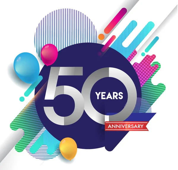 Años Logotipo Del Aniversario Con Fondo Abstracto Colorido Elementos Plantilla — Archivo Imágenes Vectoriales