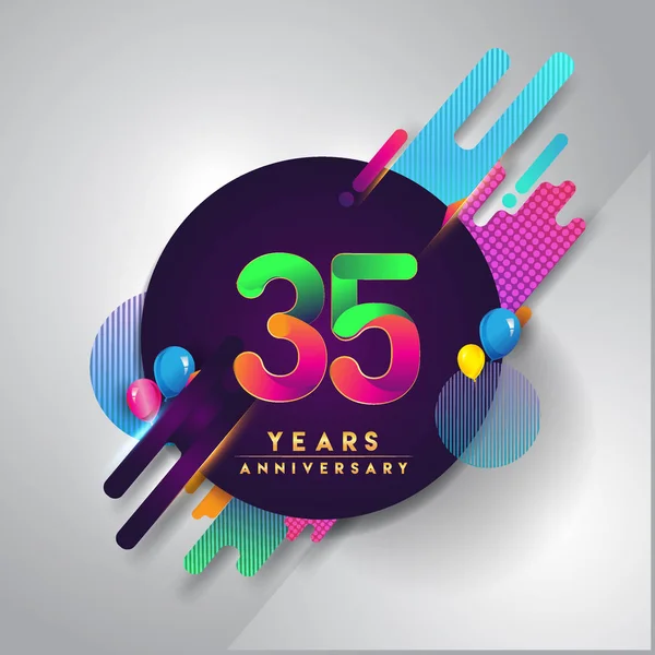 Aniversario Logotipo Con Fondo Abstracto Colorido Elementos Plantilla Diseño Vectorial — Archivo Imágenes Vectoriales